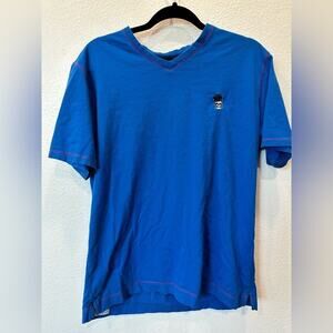 Robert Graham Damien V Neck T Shirt Cobalt Blue Classic Fit Men’s Size Large